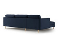 Coltar stanga 4 locuri, Eden, Micadoni, 286x150x90 cm, catifea, albastru inchis