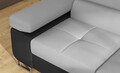 Coltar extensibil dreapta 4 locuri, ELTAP, Anton, 272x203x85 cm, lemn/poliester, gri deschis/negru