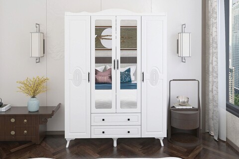 Dulap pentru haine, Glenevis, Yekta 414, 140x188x50 cm, Alb Glenevis