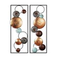 Decoratiune de perete, Textured, Metal, Latime: 32 cm / Inaltime: 92 cm / Adancime: 4 cm (2 bucati), Multicolor