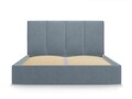 Pat tapitat cu somiera rabatabila si lada depozitare, Juniper, Mazzini Sofas, 208x170x104 cm, catifea, albastru