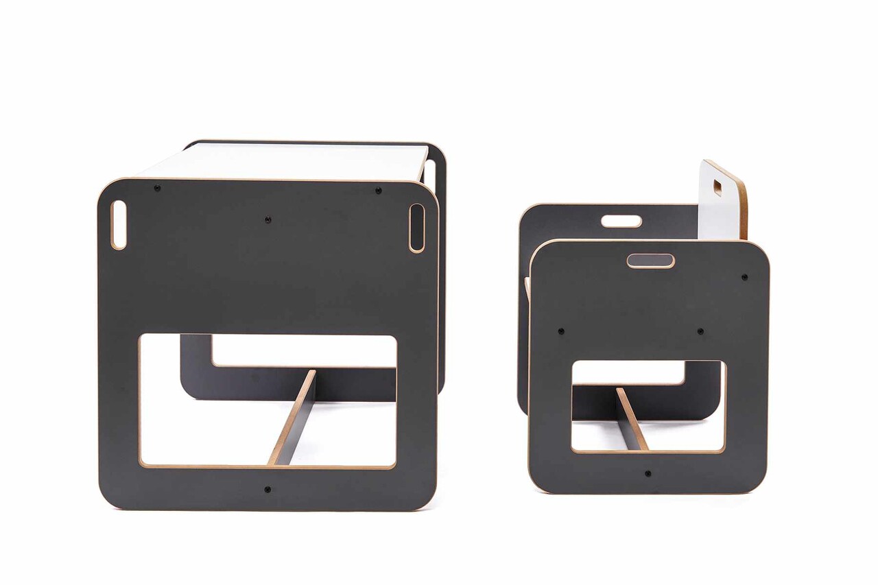 Set masa si scaun pentru copii, Hanah Home, Dove, Antracit/Alb - view 5