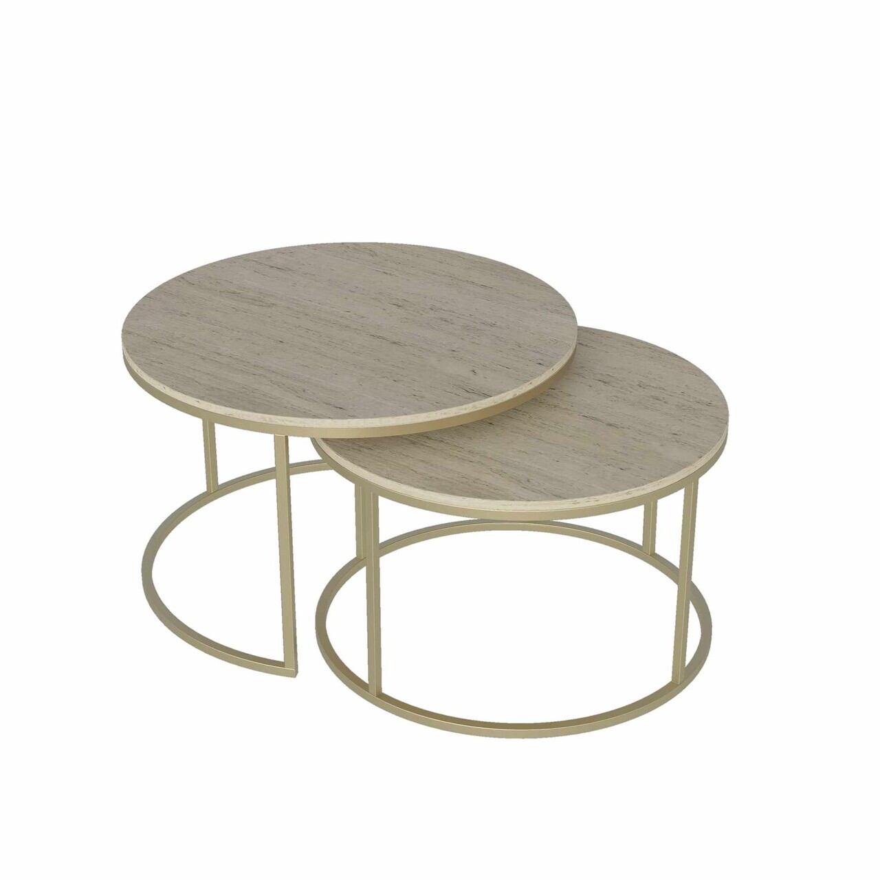 Set masute de cafea, Hanah Home, Milas, Aur / Travertin — imaginea 3