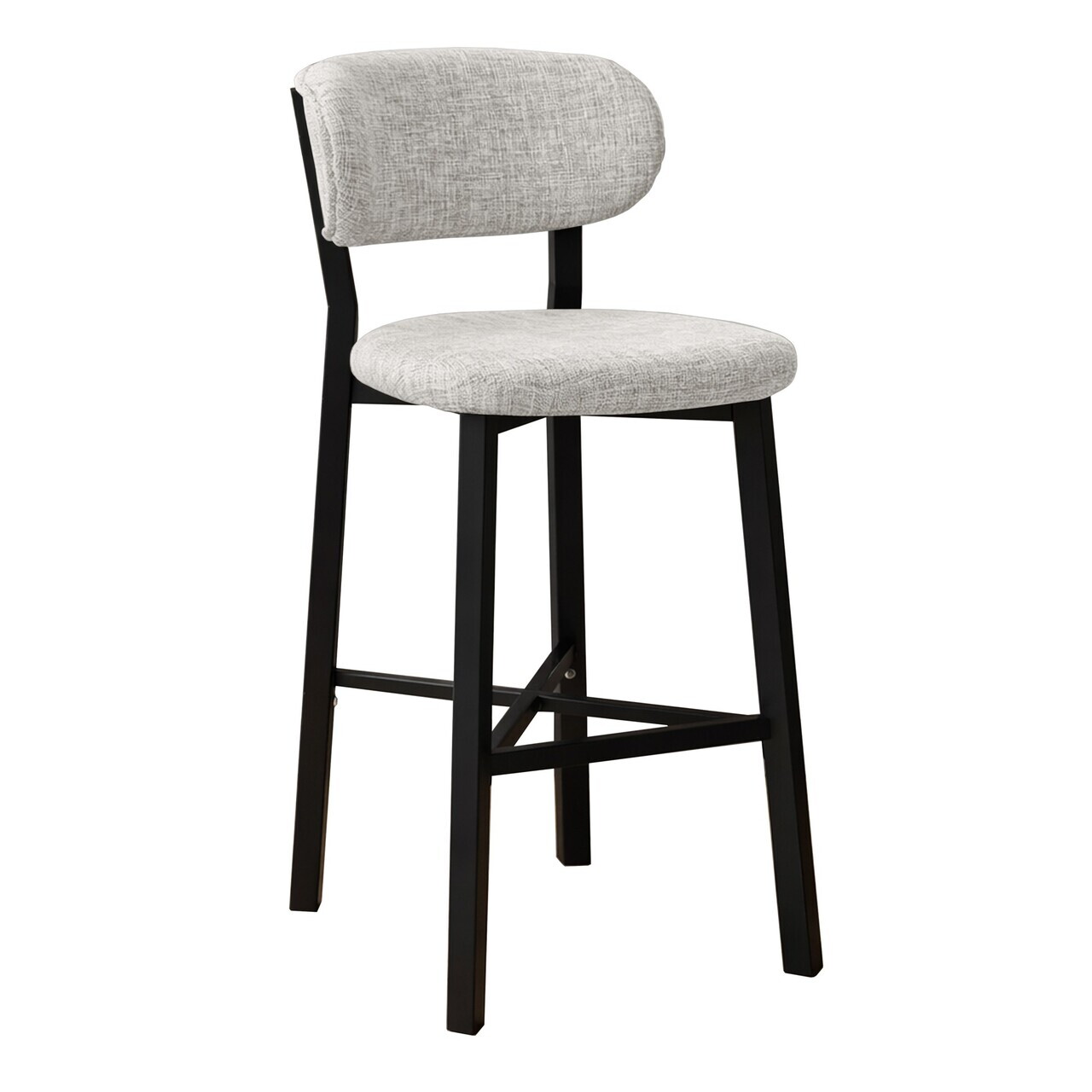 Scaun de bar, Hanah Home, Luna, 42x100x45 cm, Fier/Poliester/In, Crem — imaginea 7