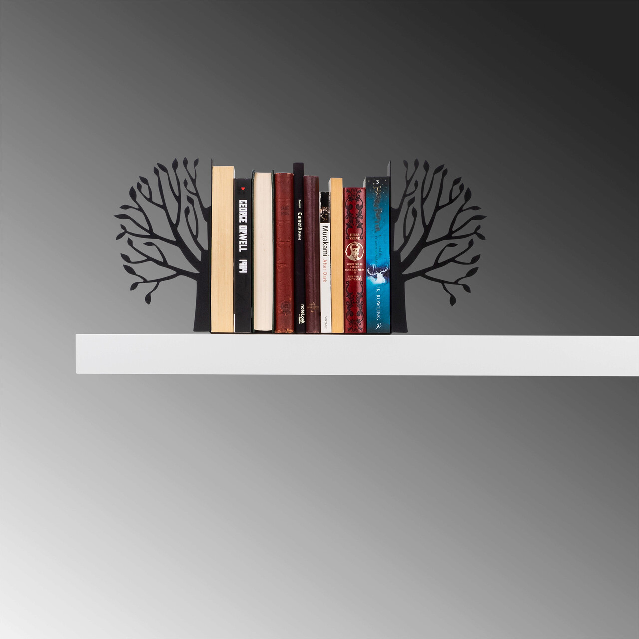 Opritor de carti, Kitap tutucu 7, 44x14x22 cm, Metal, Negru - 1 | YEO