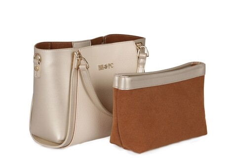 Geanta Beverly Hills Polo Club, 611, piele ecologica, auriu