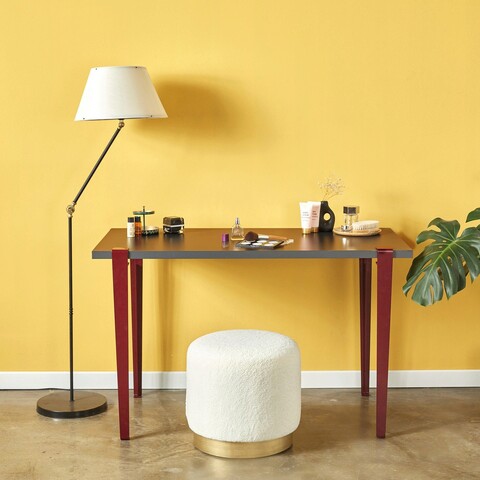 Masa de toaleta / machiaj, Logg, Elaea, 90x75x45 cm, Antracit / Roșu Claret 90x75x45 imagine 2022