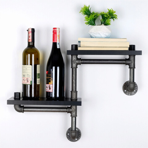 Raft de perete, boruraf242, mdf , dimensiune: 56 x 13 x 42 cm, negru