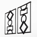 Decoratiune de perete, Mirror, Metal, 42 x 57 cm, 2 piese, Negru