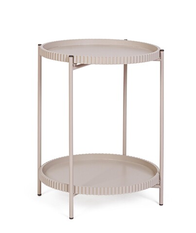 Masuta de cafea Herdys, Bizzotto, D42x52 cm, otel/MDF, bej
