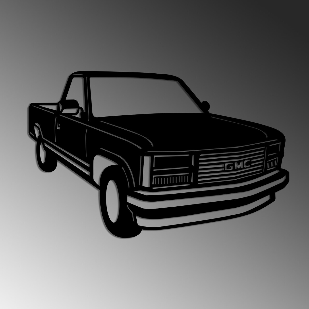 Decoratiune de perete, GMC Sierra 1990, Dimensiune: 60 x 39 cm , Negru — imaginea 4