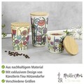Set 3 recipiente pentru depozitare Garden, Wenko, 0.5 L/0.7 L/0.95 L, bambus/silicon, multicolor