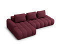 Coltar extensibil stanga 3 locuri, Linz, Cosmopolitan Design, 275x142x84 cm, cotiera dreapta, tesatura structurata, bordo