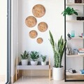 Set 5 decoratiuni de perete, Marble v1, metal, lucrat manual, Ø7 - 27 cm, multicolor