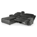 Coltar sezlong stanga, consola inclusa, 1 recliner, Jersey, L.260 l.183/103 H.105, stofa, gri