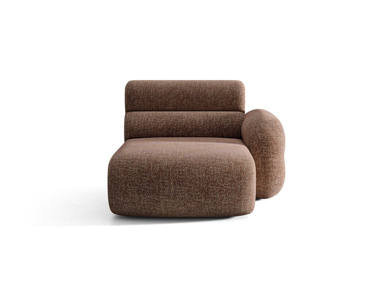 Sezlong living dreapta, Neo, Micadoni Home, 110x165x83 cm, tesatura Chenille Silencio, maro