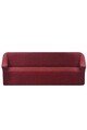 Husa elastica pentru canapea, 3 locuri, Viaden, Burumcuk Strech, 100% poliester, rosu claret