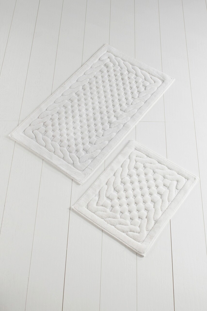 Set covorase de baie 2 piese, Chilai Home by Alessia, Bambi, Bumbac, Ecru - 1 | YEO
