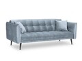 Canapea extensibila, Canna, Mazzini Sofas, 3 locuri, 225x100x85 cm, catifea, albastru deschis