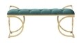 Bancheta  Glam Luxy, Mauro Ferretti, 103x43x47 cm, fier/catifea, verde/auriu