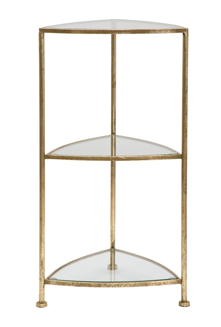 Masuta inalta, Triangle, Mauro Ferretti, 41.5x40x80.5 cm, fier/sticla, auriu - 1 | YEO