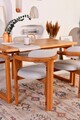 Set Masa si Scaune, Vow Chair, Cheri 4S, Lemn de fag, Stejar / Crem