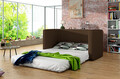Canapea extensibila 2 locuri, ELTAP, Neva, 132x70x62 cm, lemn/poliester, maro deschis