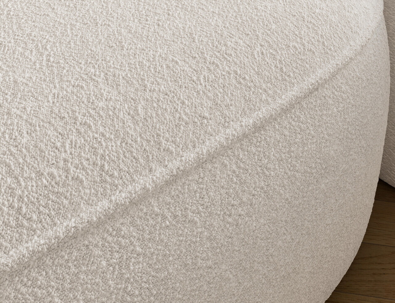 Coltar extensibil dreapta 3 locuri ELTAP, Tesalia, 240x150x93 cm, lemn/tesatura boucle, alb — imaginea 9
