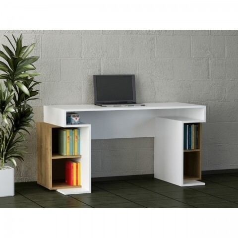Birou Wooden Art, Monument White Walnut, 140x75x60 cm mezoni.ro