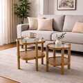 Set masute 2 piese, Hanah Home, Alaska 2, LEMN MASIV DE STEJAR, Stejar