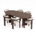 Set masa extensibila si scaune (7 piese), Nordure, Aleria 6, Nuc Milano / Nuc Închis / Alb