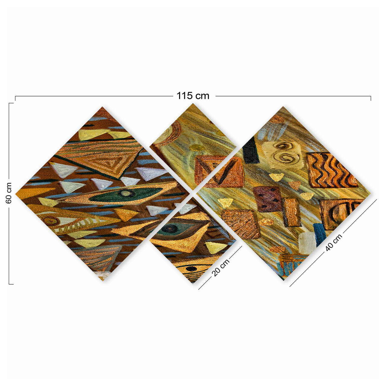 Set 4 tablouri decorative, 4MDF264363845, MDF, Imprimat UV, Multicolor