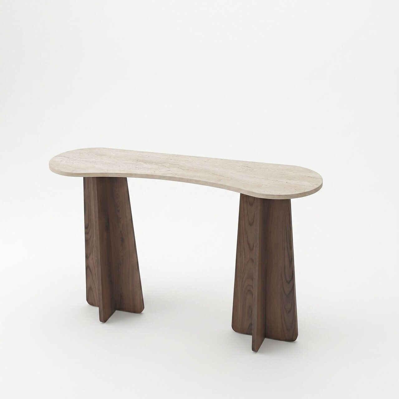 Consola, Hanah Home, Zen, 120x75x35 cm, PAL, Travertin / Nuc - view 4
