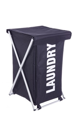 Cos pentru rufe, laundry, bizzotto, 38x34x57 cm, pliabil, aluminiu/poliester, gri