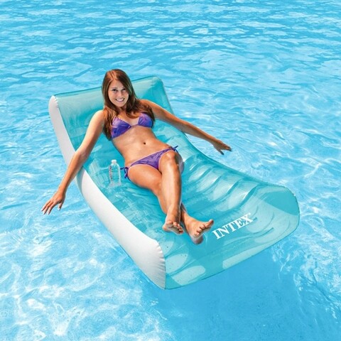 Saltea gonflabila pentru pisicina / balansoar gonflabil intex ghost, 188x99 cm, vinil, albsatru