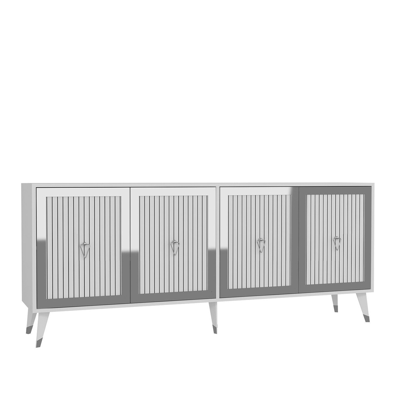 Consola, Hanah Home, Benner, 180x78.6x35 cm, PAL , Alb / Argintiu - view 4