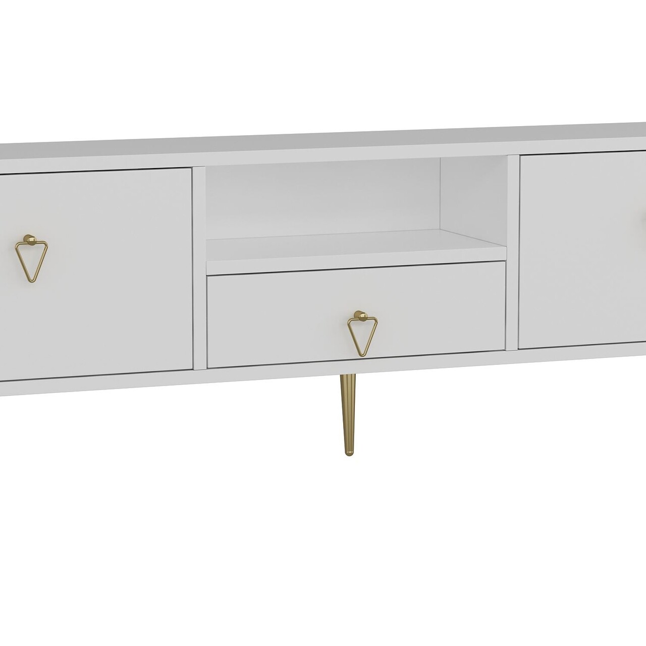 Comoda TV, Hanah Home, 1306-DROP-1, 140x45x30 cm, PAL , Alb/Auriu - view 6