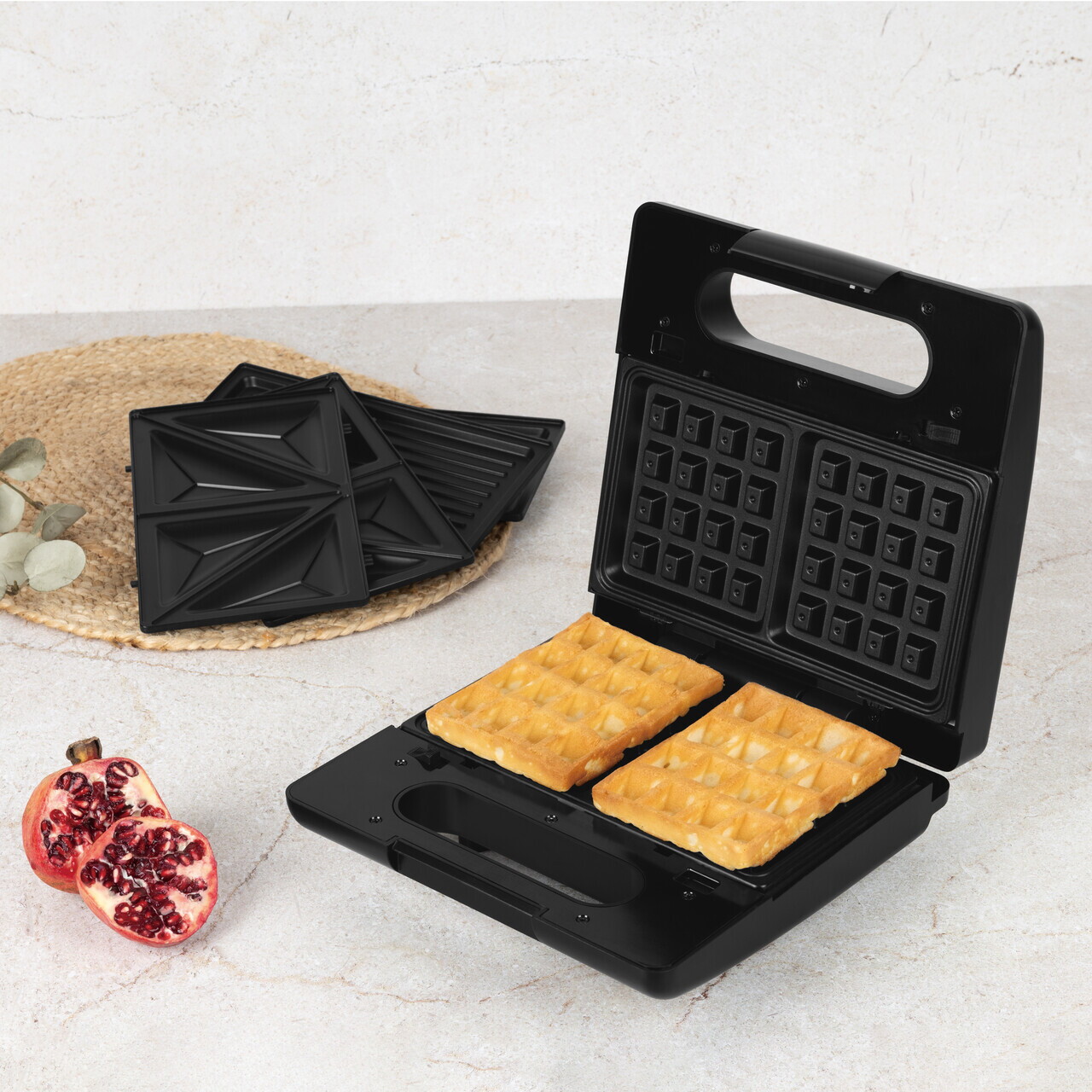 Sandwich maker 3 in 1 Berlinger Haus, Matte Black, 22.5x13 cm, aluminiu, negru mat - view 2