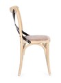 Scaun Cross, Bizzotto, 50.5x52x87 cm, lemn de ulm/otel/ratan, natural antic