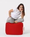 Taburet puf, Square Pouf, Ferndale, 45x45 cm, poliester impermeabil, rosu