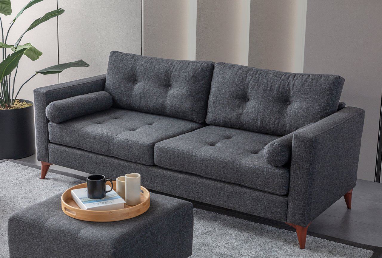 Canapea 3 locuri, Atelier del Sofa, 752EST1105, Frame: 70% HORNBEAM/30% MELAMINE COATED CHIPBOARD, Antracit