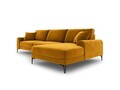 Coltar dreapta, Madara, Mazzini Sofas, 5 locuri, black legs, 254x182x90 cm, catifea, galben