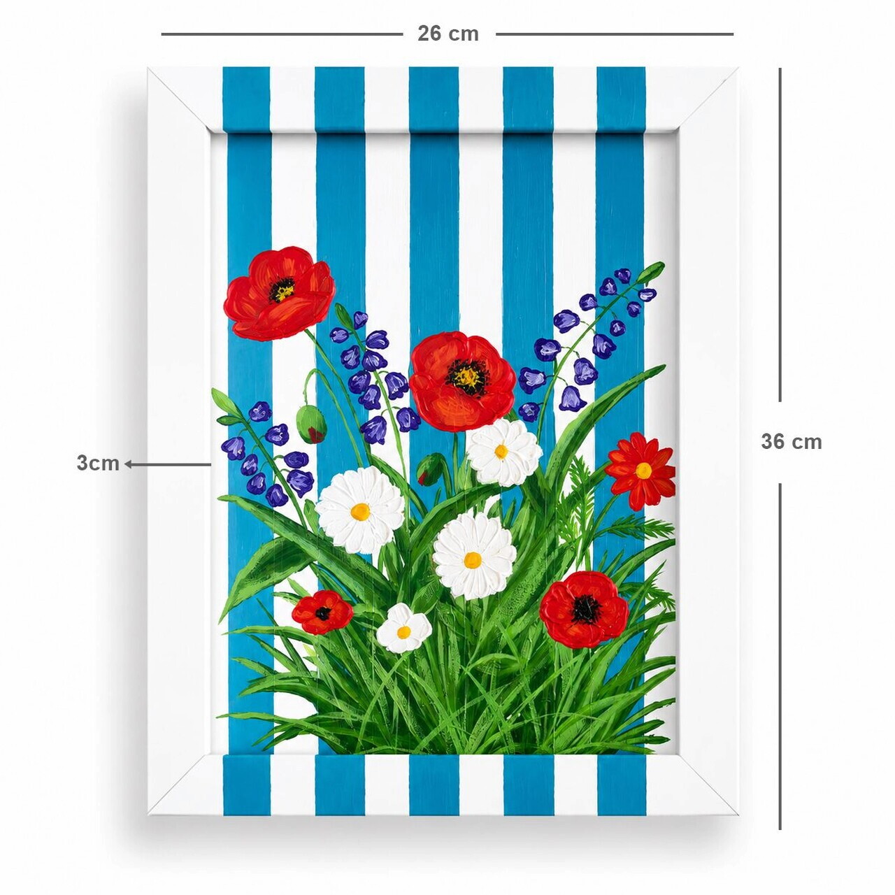 Tablou decorativ, YBC11930, Canvas, Rama din lemn (grosime 3 cm), Multicolor — imaginea 4