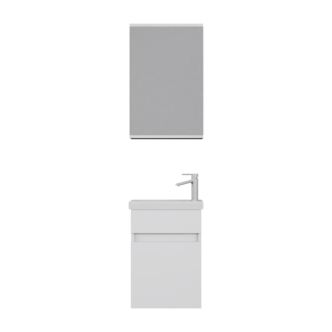 Set mobilier de baie (2 piese), Hanah Home, Sole 45, Alb mat - view 5