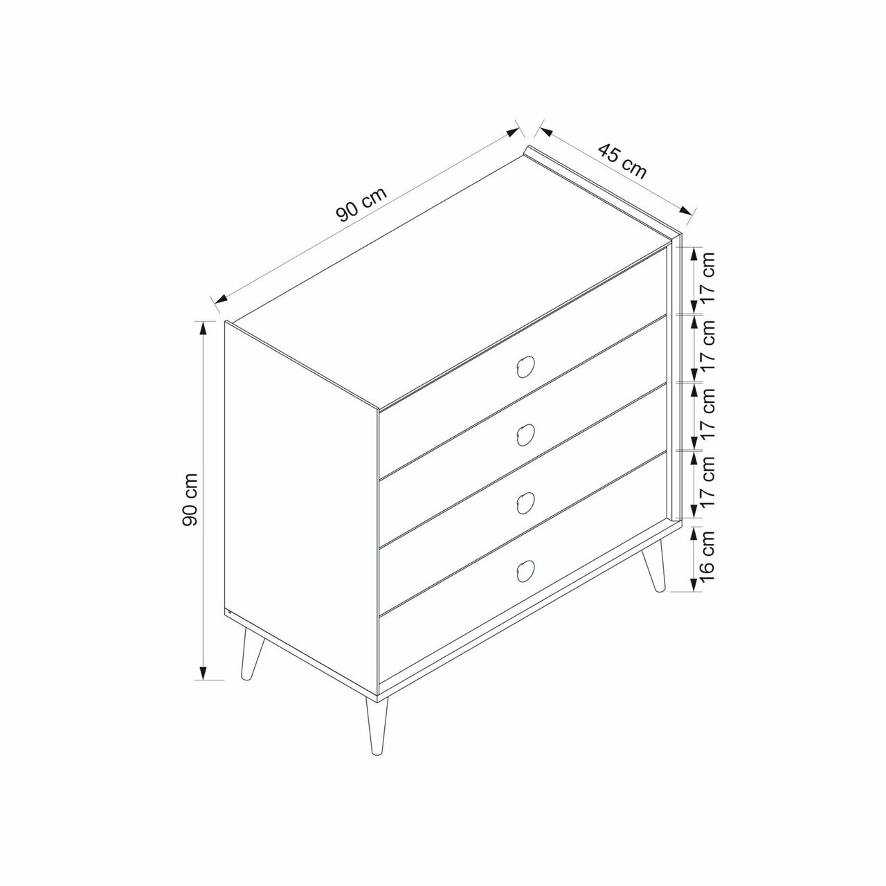 Dulap, Hanah Home, Mitra, 90x90x45 cm, Alb / Artizanal — imaginea 7