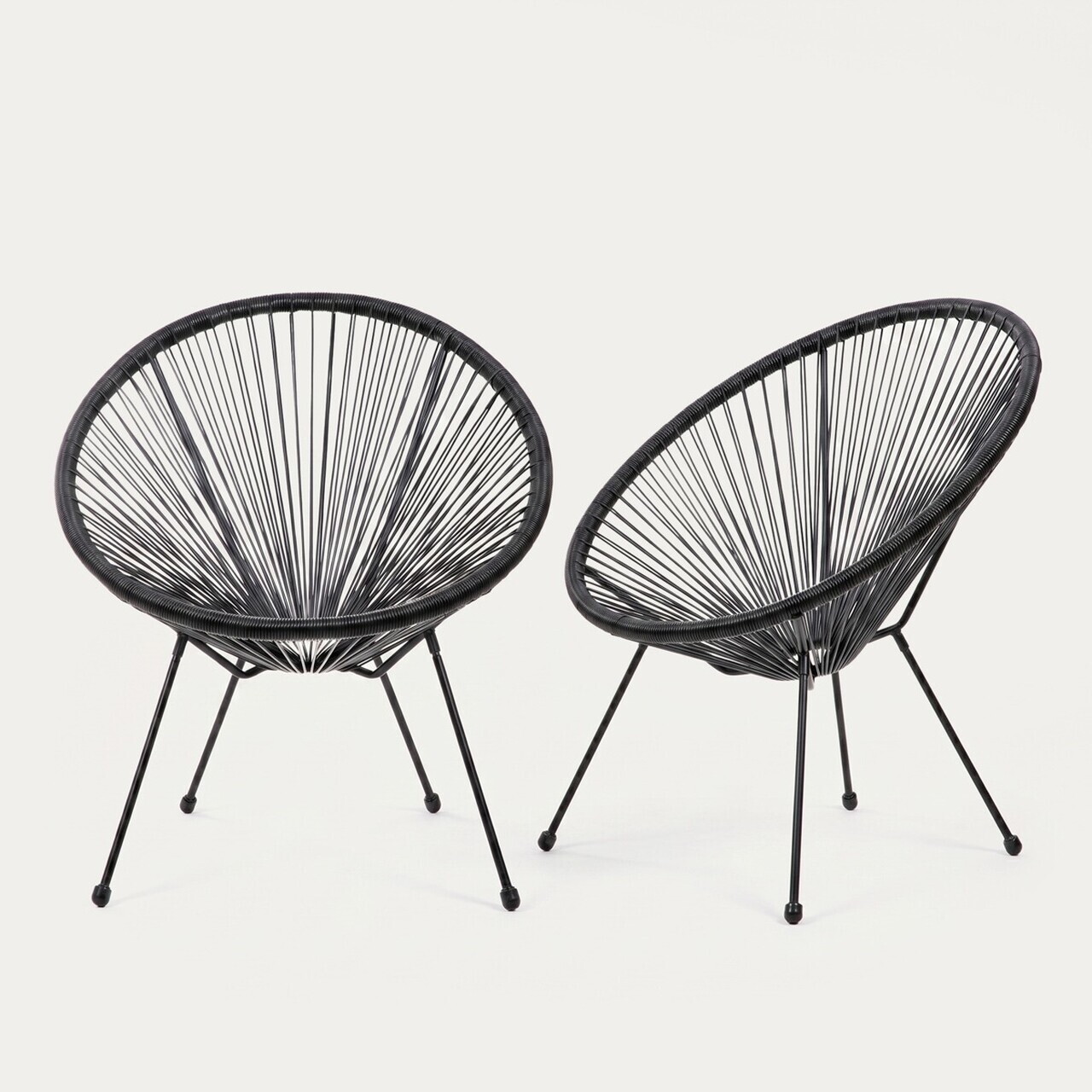 Set 2 scaune pentru terasa/gradina Acapulco Fiesta, Homla, 70x73x80 cm, metal/plastic, negru - view 3