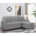 Coltar extensibil reversibil Infuse, Pakoworld, 203x130x88 cm, textil, gri
