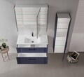 Dulap de baie cu oglindă, Hanah Home, Bari 100, Albastru marin mat