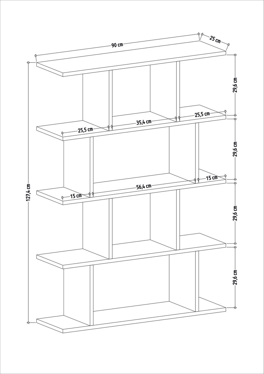 Biblioteca Harmon, Colman, 90x25x127.4 Cm, Natural