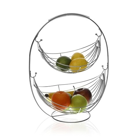 Cos fructe etajat cu 2 niveluri Frutero V1, Versa, 36 x 27 x 45.5 cm, otel